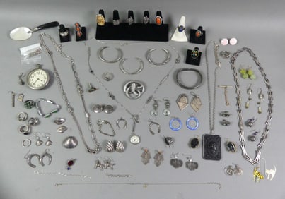 LARGE LOT STERLING JEWELRY