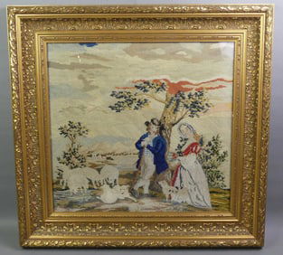 VICTORIAN NEEDLEPOINT PICTURE