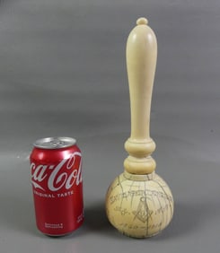 MASONIC CARVED BONE GAVEL 1910