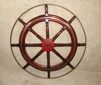 55 IN. ANTIQUE SHIP WHEEL