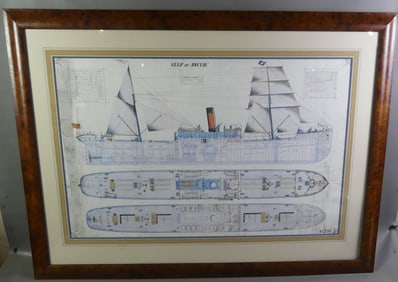 SHIP SCHEMATIC PRINT - GULF OF ANCUD