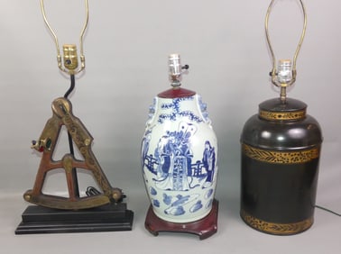 3 ELECTRIC TABLE LAMPS
