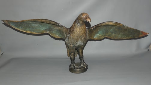 BRASS CLAD ANTIQUE EAGLE SCULPTURE