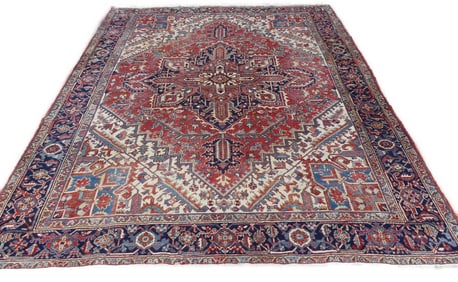 ANTIQUE HERIZ RUG 9 X 11 FT