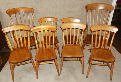8 HARDWOOD CONTINENTAL CHAIRS