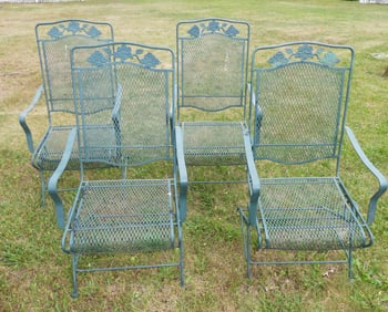 4 OUTDOOR IRON CHAIRS