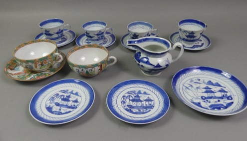 CHINESE CANTON & ROSE MEDALLION LOT