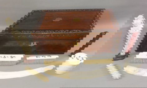 CARVED BONE LOT & LAP DESK