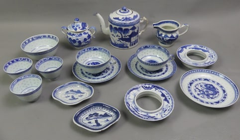 LOT CHINESE CANTON TABLEWARE