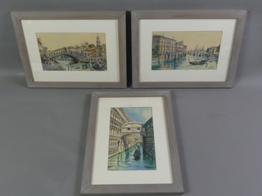3 ITALIAN PAINTINGS SGD. CRISTIN