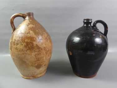 2 ANTIQUE REDWARE JUGS