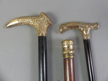 3 GOLD PLATED CANES