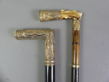 2 FANCY GOLD PLATED CANES