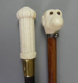 2 CANES: MONKEY & BASKET WEAVE