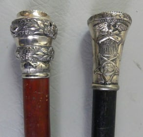 2 CANES: GAR CAMP & STERLING KNOB