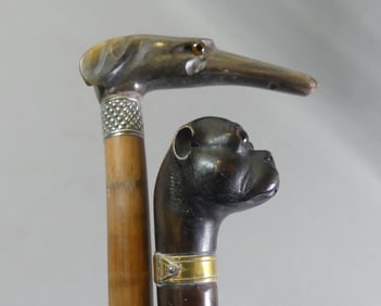2 DOG HEAD CANES