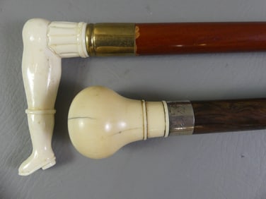 2 BONE CANES - LADY LEG & KNOB
