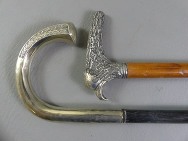 2 STERLING HANDLED CANES