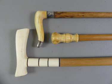 3 CANES WITH WHALE BONE