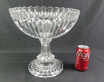 HUGE SANDWICH FLINT GLASS COMPOTE