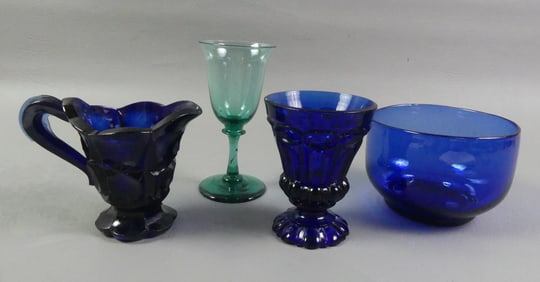4 PIECES SANDWICH COLORED GLASS