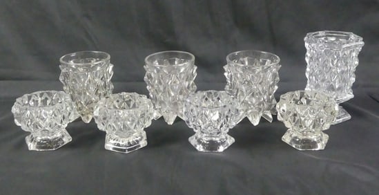 8 PCS SANDWICH FLINT GLASS