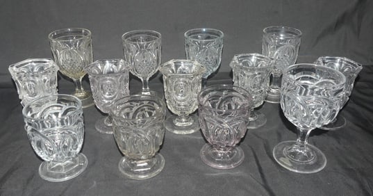 13 SANDWICH FLINT GLASSES