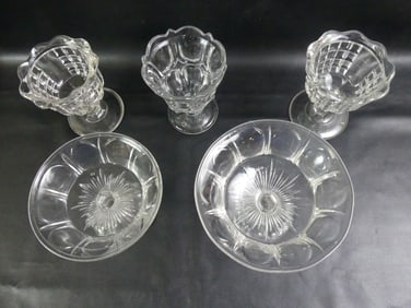 5 PCS SANDWICH FLINT GLASS