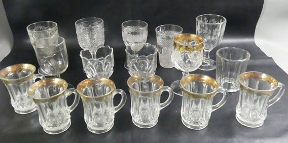 16 SANDWICH GLASS DRINKWARE
