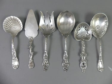 6 FANCY STERLING SERVING PIECES