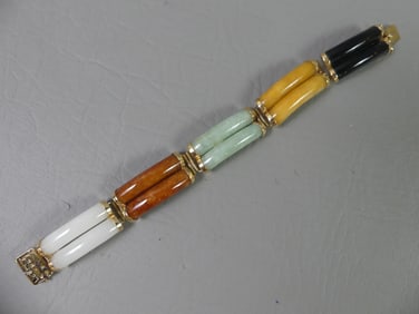 14K GOLD & GEMSTONE BRACELET