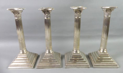 SET 4 ELKINGTON CANDLESTICKS