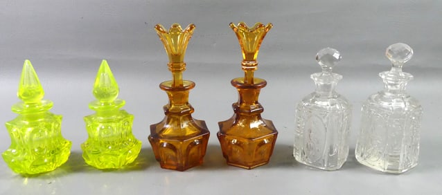 3 PAIR SANDWICH GLASS PERFUMES