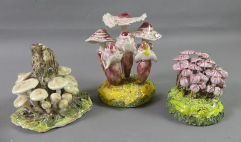 3 MARAVIGNA CERAMIC MUSHROOMS