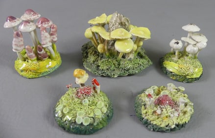 5 MARAVIGNA CERAMIC MUSHROOMS