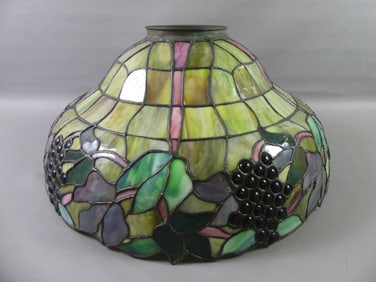 OLD LEADED GLASS HANGING LAMP