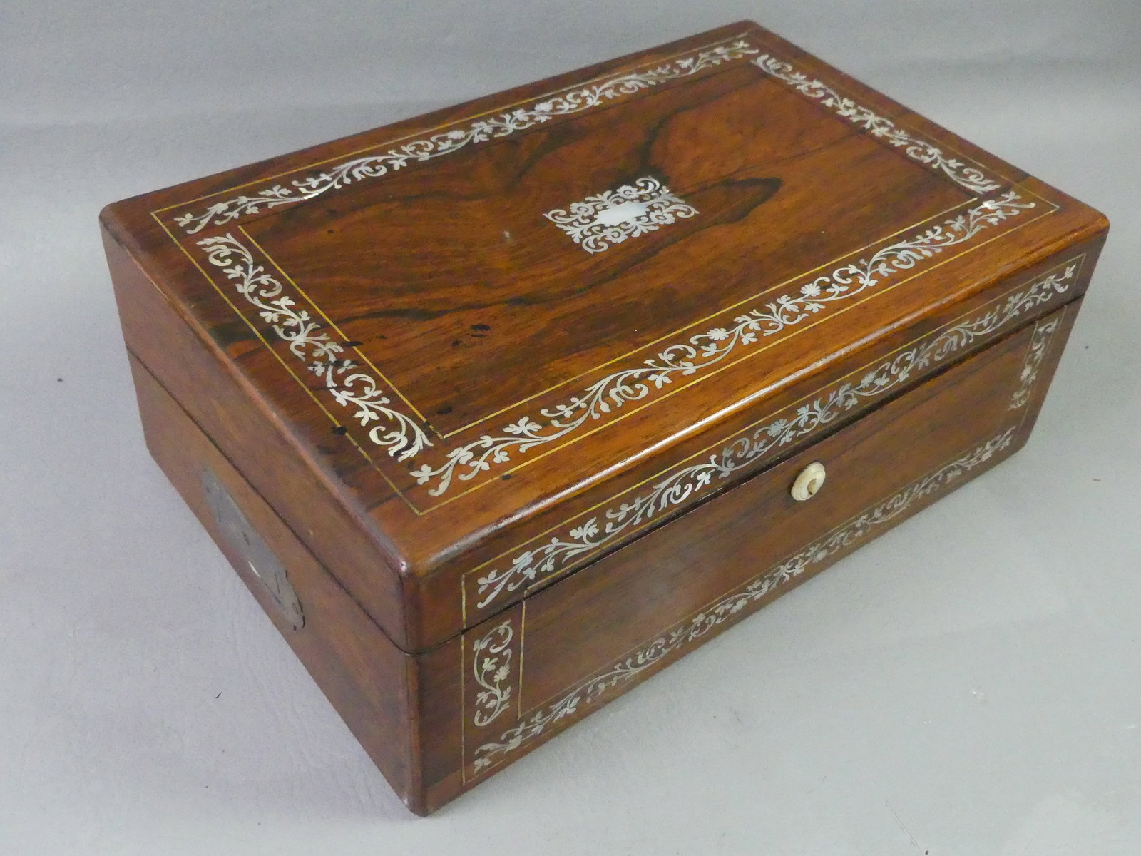 ROSEWOOD INLAID LAP DESK (1 of 4)