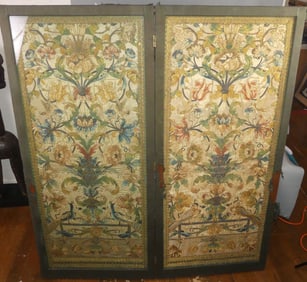 18TH C. EMBROIDERED DRESSING SCREEN