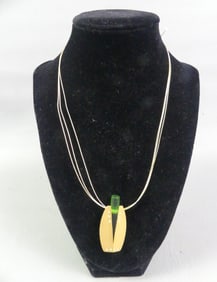 DESIGNER 18K FLOWER PENDANT ON 925 CHAIN