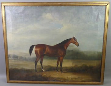 ANTIQUE BROWN HORSE PAINTING