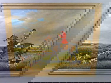 K. HOUGHTON PAINTING - HUNT SCENE
