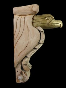 CARVED EAGLE SHIP'S BILLET HEAD
