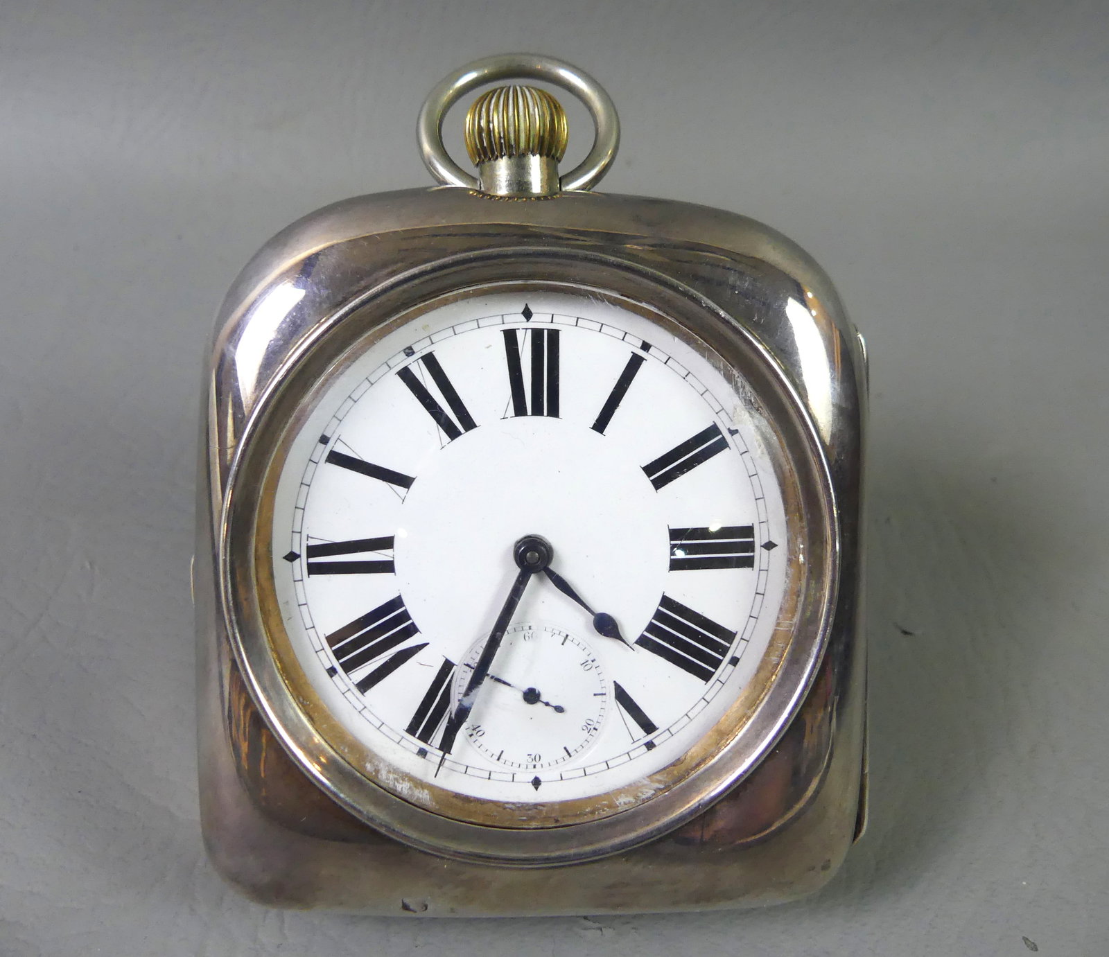 ENGLISH STERLING CASED TRAVELING WATCH (1 of 4)
