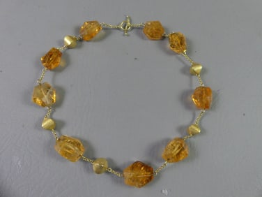 18K GOLD & CITRINE NECKLACE