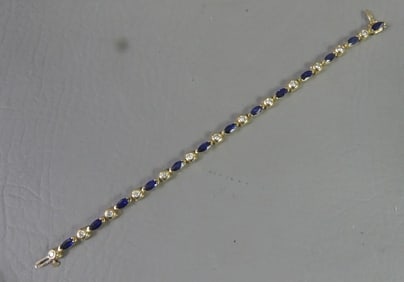 14K DIAMOND & SAPPHIRE BRACELET
