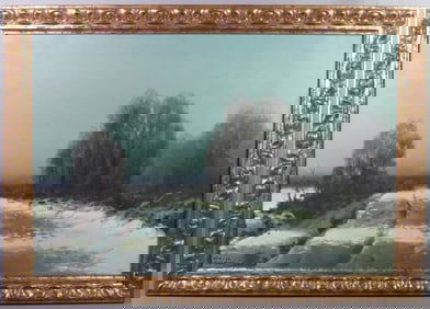 VICTOR KORECKI PAINTING - WINTER LANDSCAPE