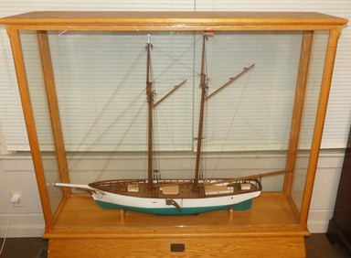 LARGE CASED SHIP MODEL BY J. COLE