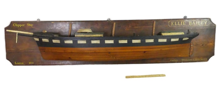 LARGE HALF HULL CLIPPER SHIP MODEL