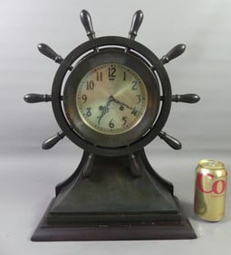 LARGE BRONZE CHELSEA SHIP'S CLOCK