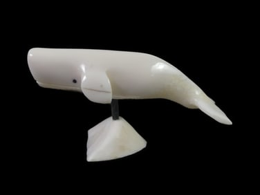 INUIT CARVED WHALE -MOSES SOONAGROOK